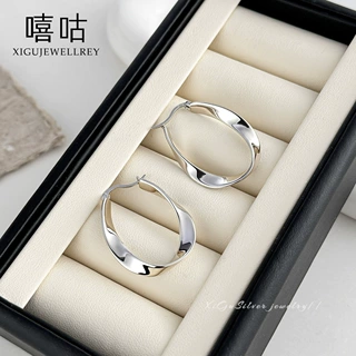 嘻咕TH0077 S925银针莫比乌斯耳环小众高级感冷淡风耳饰2025新款