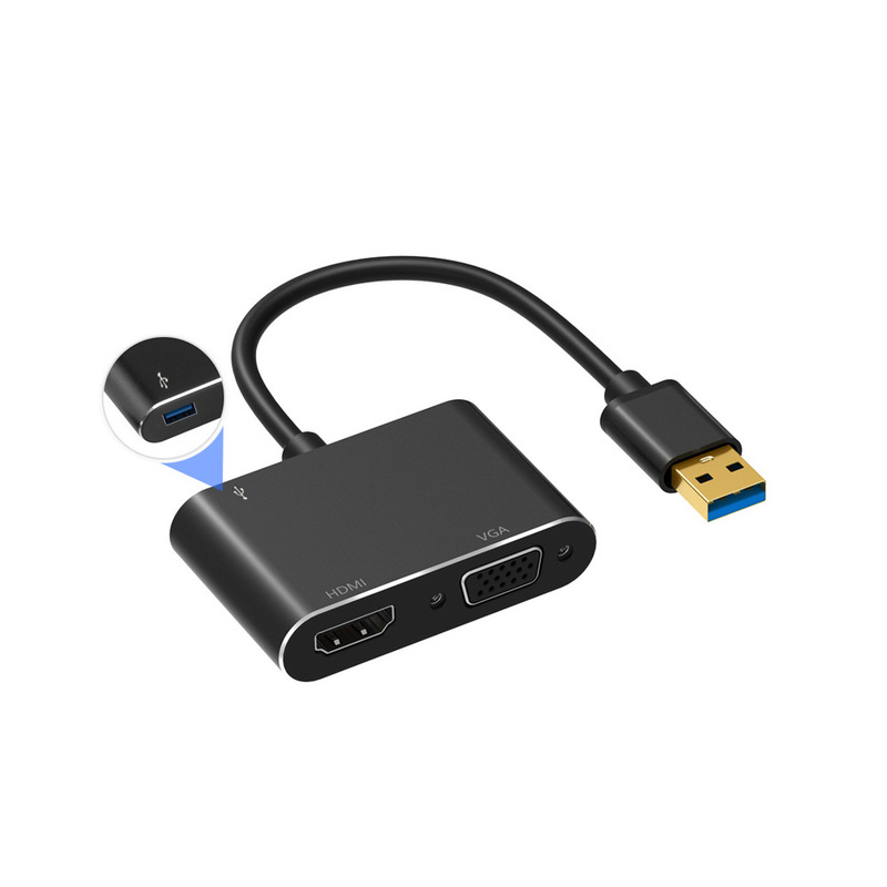 USB to Vga HDMI High-Definition Video Converter 3in1 Desktop Laptop Multi-Function USB Docking Station