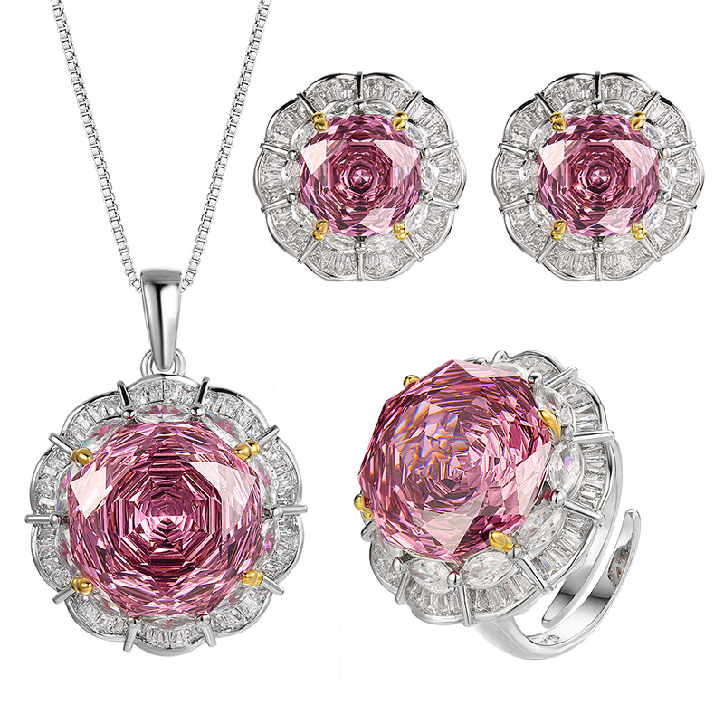 2025 nuevo estilo Zhuang Shengsheng joyería fondo de cobre chapado en oro rosa corta rosa seca temperamento ligero traje de lujo femenino 16-10m