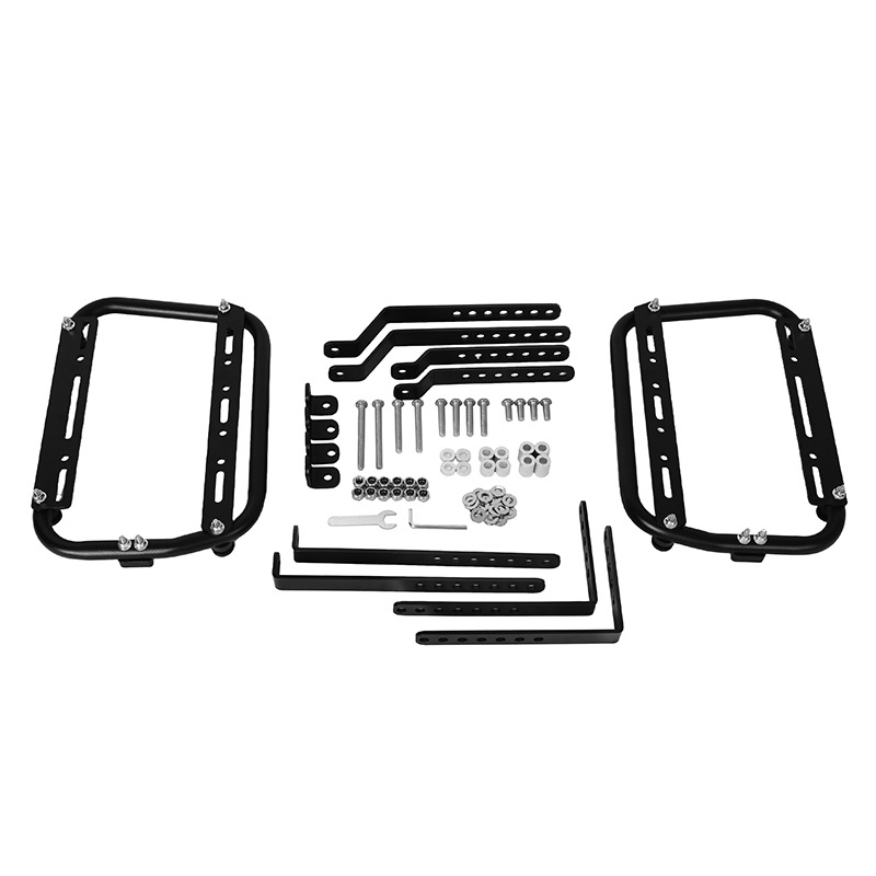 Motocicleta universal caja lateral soporte adecuado para Kawasaki Yamaha Suzuki Honda motocicleta aleación de aluminio caja lateral marco