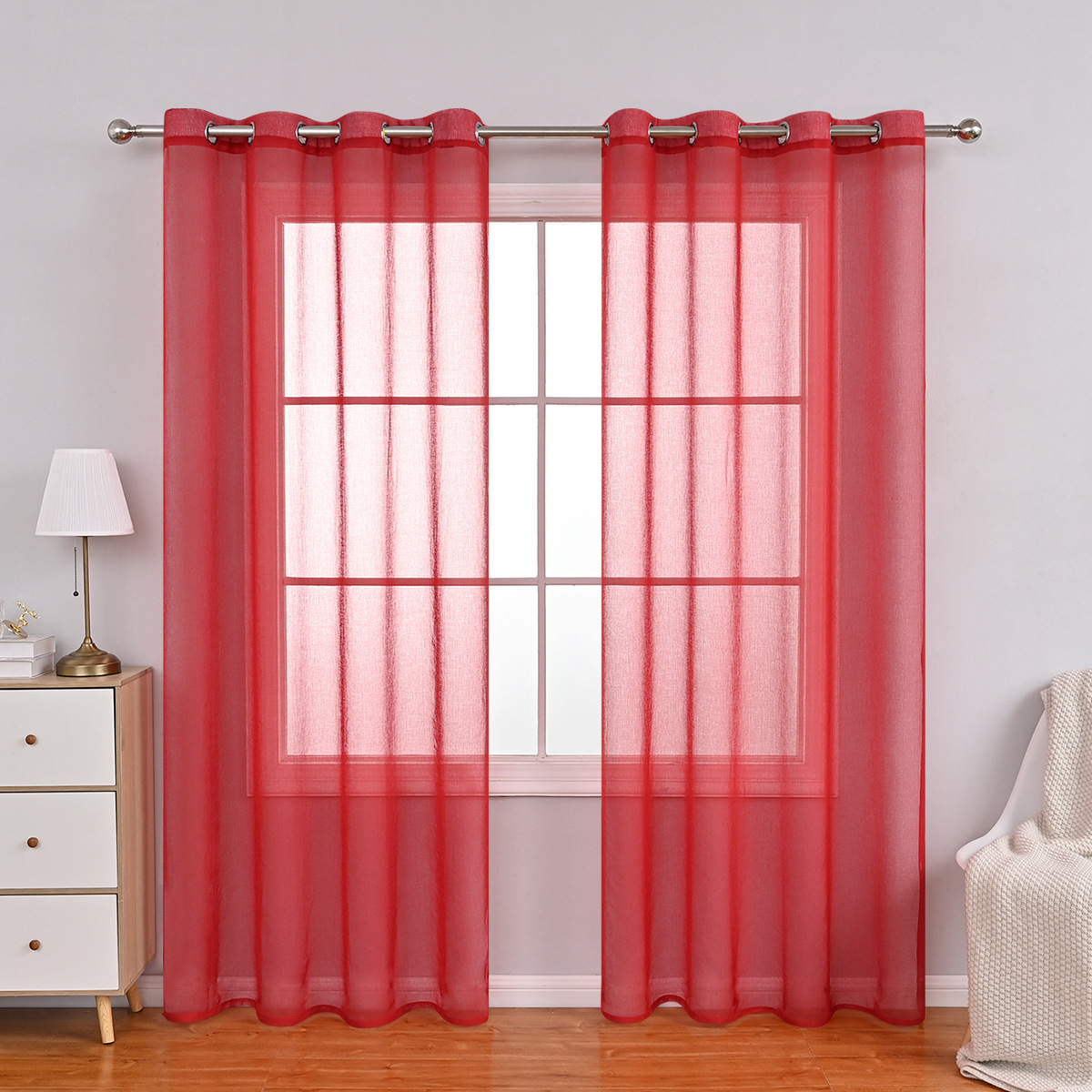 Cortinas semitranslúcidas de color sólido transfronterizas para ventanas, Amazon Meike, cortinas terminadas de venta múltiple al por mayor