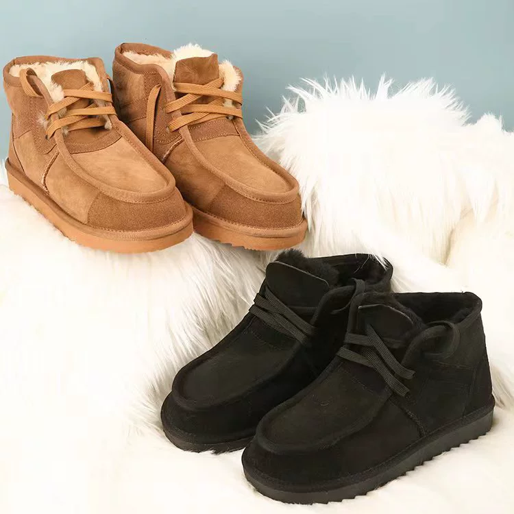 Зимние сапоги, теплые дышащие мужские шерстяные хлопчатобумажные сапоги, повседневная мужская шерстяная обувь, меховые зимние сапоги, кожаные сапоги