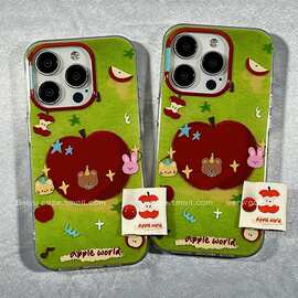 卡通标签苹果动物适用iPhone17promax手机壳14/15/16保护套防摔女