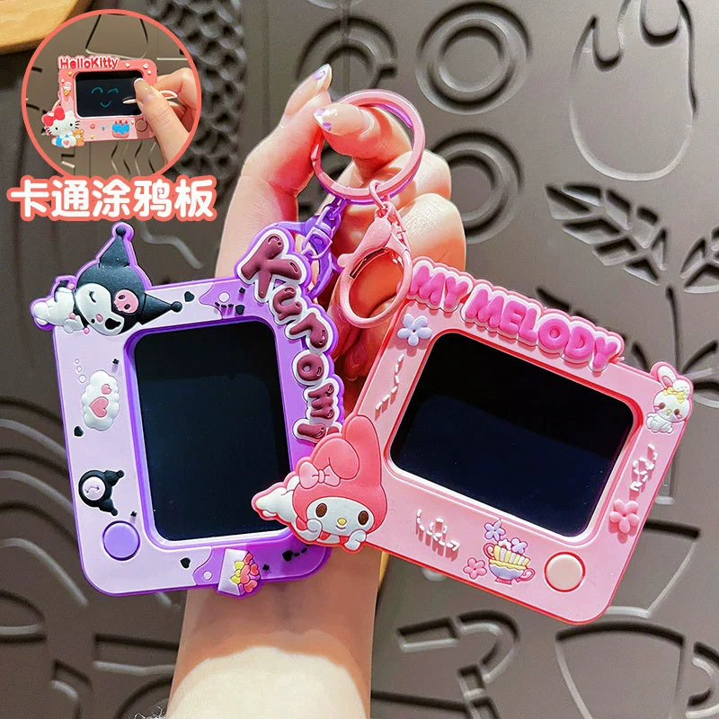 Креативный брелок для ключей с рисунком граффити Sanrio, милый мультяшный KT Kuromi, подвеска для детской школьной сумки, подарок