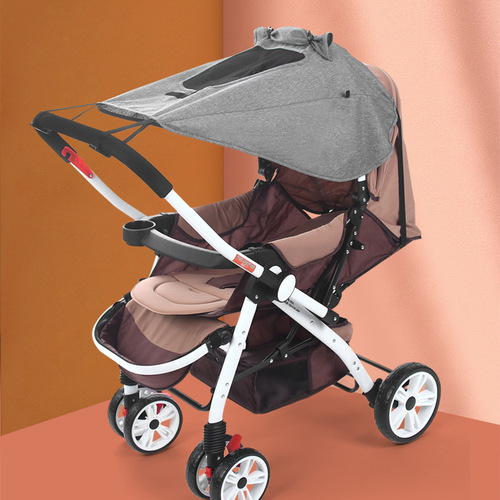 High-View Dual-Direction Baby Stroller Sunshade Accessory, Blackout Sun Protection UV Sunscreen Rain Canopy, Universal Best Seller