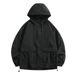 Cross-border New Ice Silk Breathable Summer Sun Protection Clothing Men's Elastic Breathable Sun Protection Skin Clothing Sports Casual Thin Jacket