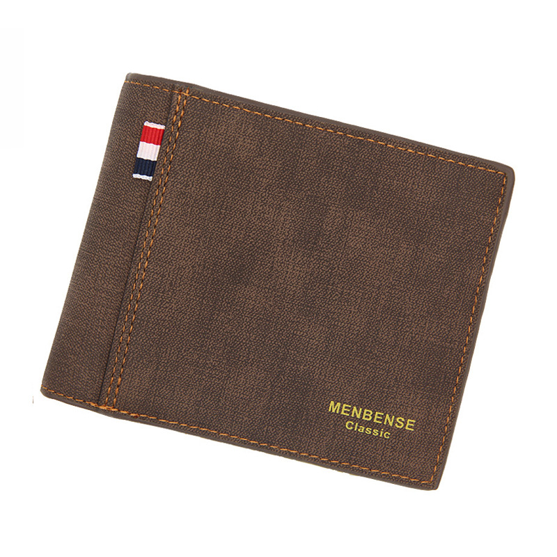 High Quality Cheap Slim Men's Wallet Leather Men's Wallet Short Classic Brown Business Pu Leather Wallet