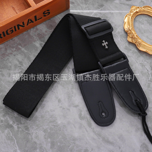 Folk classical acoustic guitar strap, cross-body shoulder strap, universal guitar strap to store picks, retro guitar strap