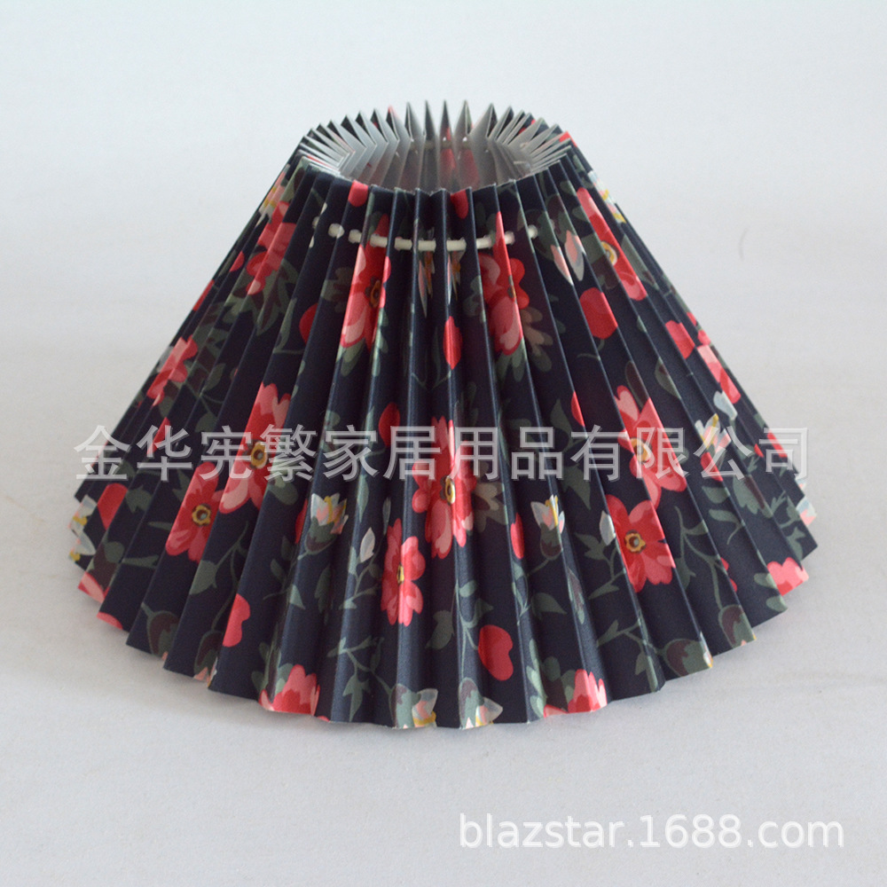 Transfronteriza en stock Corea Del Sur de la vendimia de tela plisada pantalla creativa KD lámpara de mesa accesorios DIY Shell 24CM