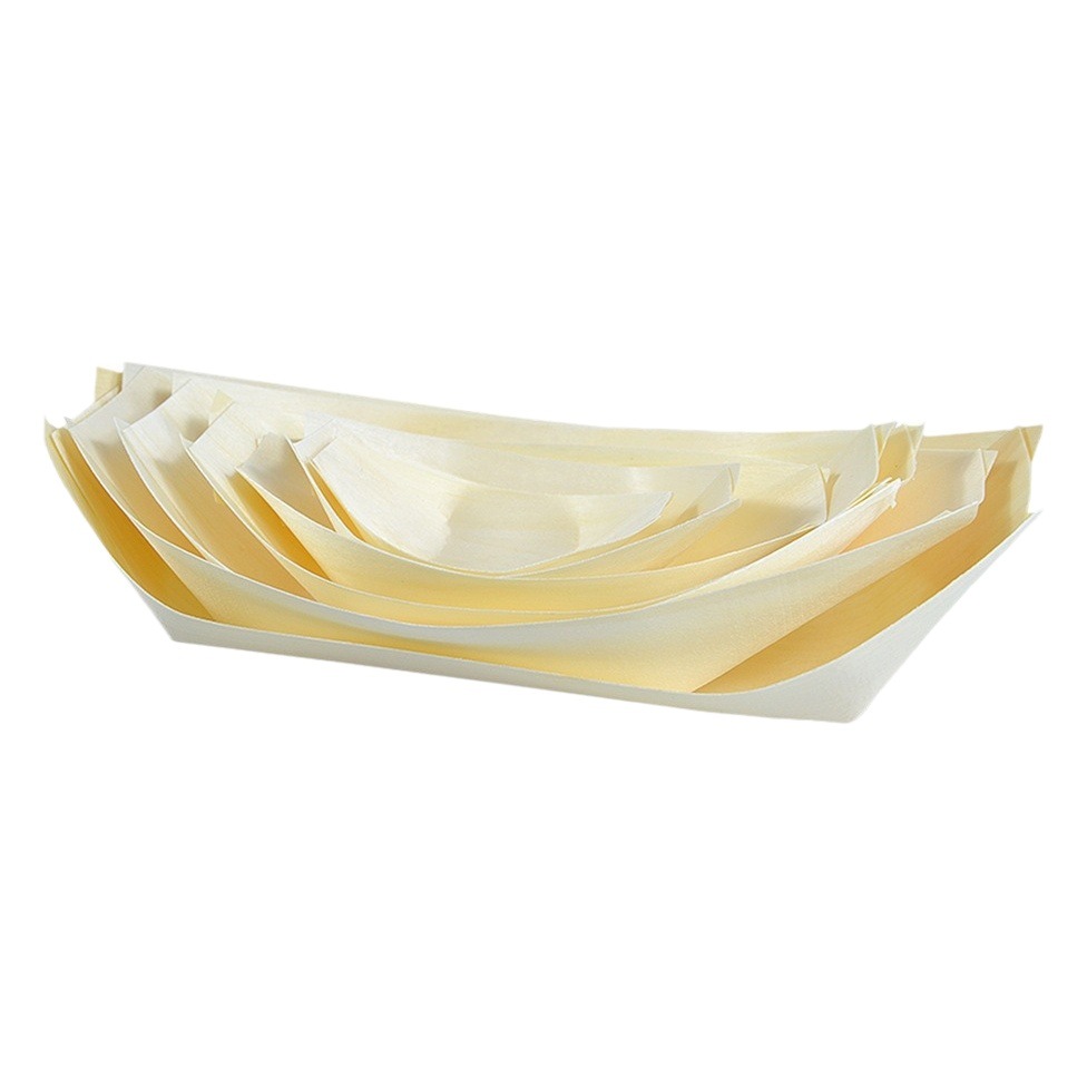 Factory direct food grade disposable paper boat wooden boat wooden boat water letter moon cake boat Japanese sushi box canoe
