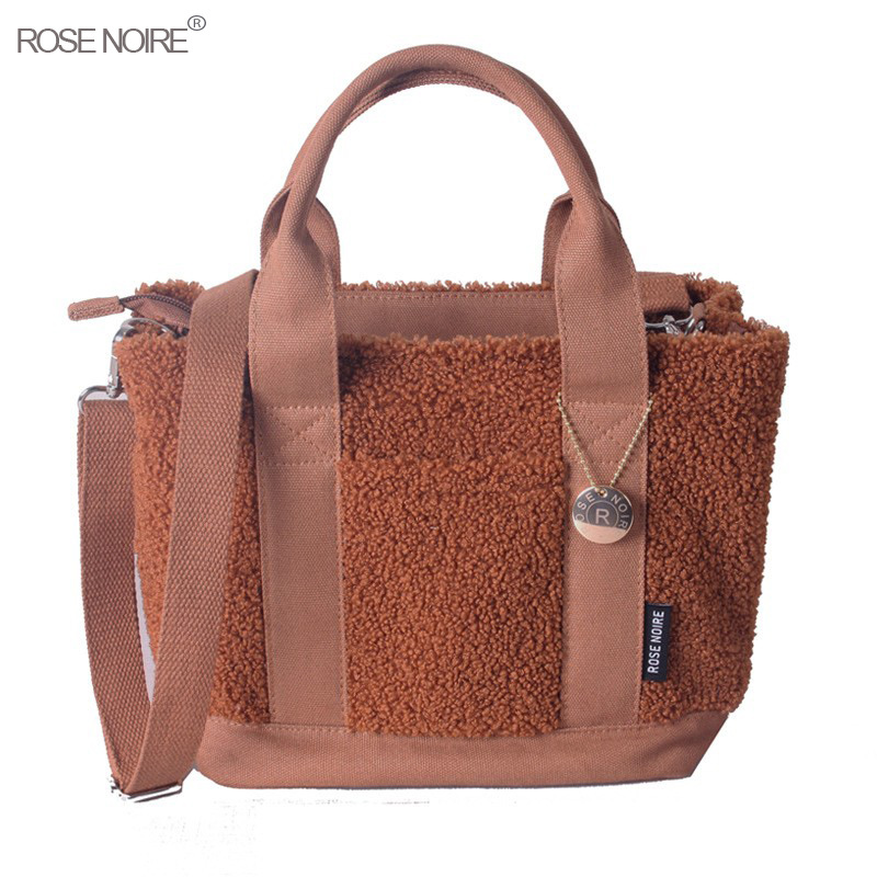 Teddy Velvet Handbag For Women Japan Lotte High-end Plush Bag Bento Bag Handbag Single Shoulder Diagonal Cross Women's Bag Handbag_voghion.com