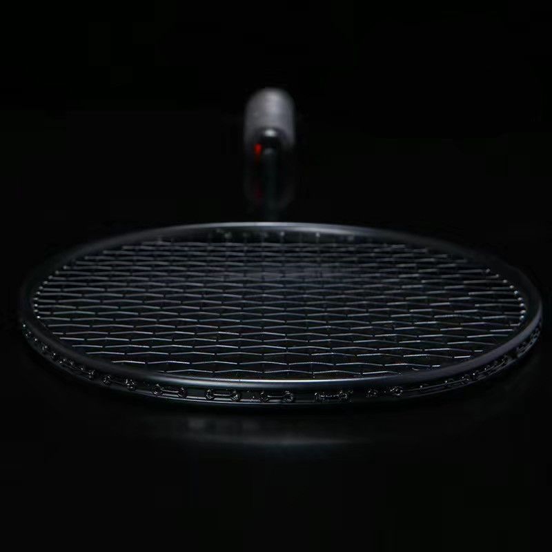 Raqueta de bádminton de carbono completo 4U conjunto de raqueta simple y doble durable entrenamiento de raqueta negra pequeña fábrica de comercio ofensivo adulto