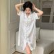 Nightdress Summer Women's Short-sleeved Ice Silk 2024 New Arrival Thin Butterfly Guofeng Imitation Silk Nightdress Home Clothes