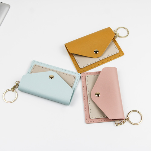 Cross-border new creative fashion small card holder for women, candy color keychain accessories, student bus card case factory wholesale