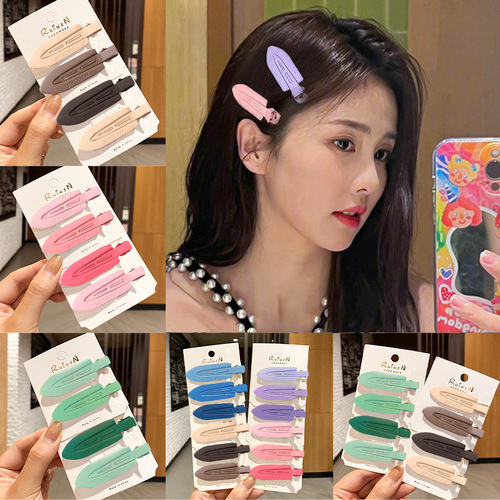 White Deer's same style seamless hairpin for women, side forehead bangs, small clip, makeup hairpin, duckbill clip, headwear