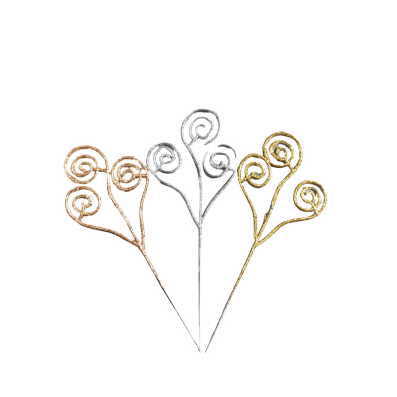 Nuevo polvo de plástico transfronterizo simulación de tres anillos de polvo de oro 23cm decoración de Navidad anillo de dulces