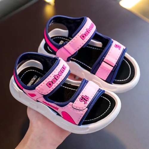 Girls Sandals  New Summer Soft Sole Anti-Slip Boys Princess Flat Bottom Korean Style Sports Children's Beach Sandals