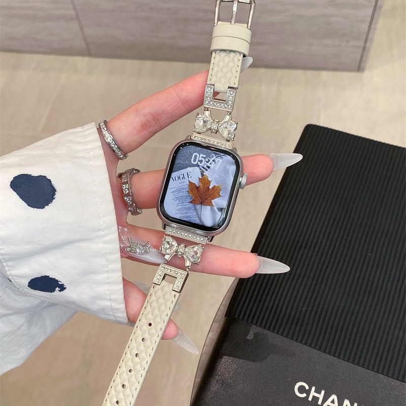 For Apple iwatch s9applewatchs8 Strap S10 SE2 Butterfly Drill Rhomboid Skin S10