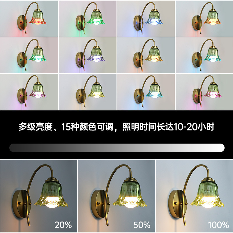 スズランハイエンドレトロ寝室誕生日雰囲気ランプ無火 RGB ウォールランプ装飾新しいペンダント寝室ランプ|undefined