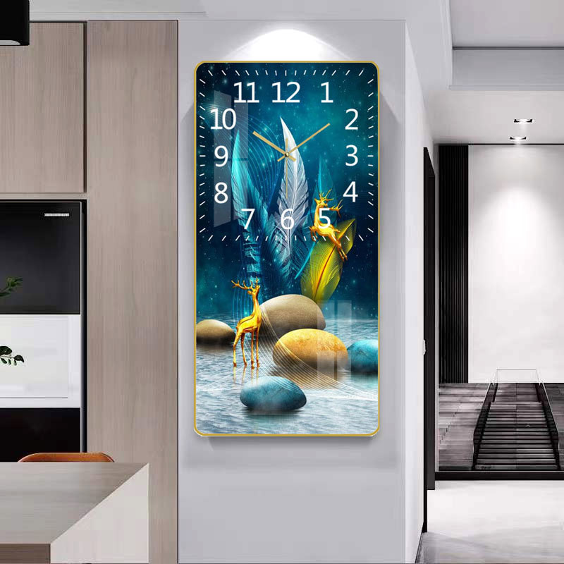 Moderno reloj vertical simple que cuelga pintura sala de estar sofá Fondo pared pintura decorativa restaurante implicación personalizado reloj colgante de pared