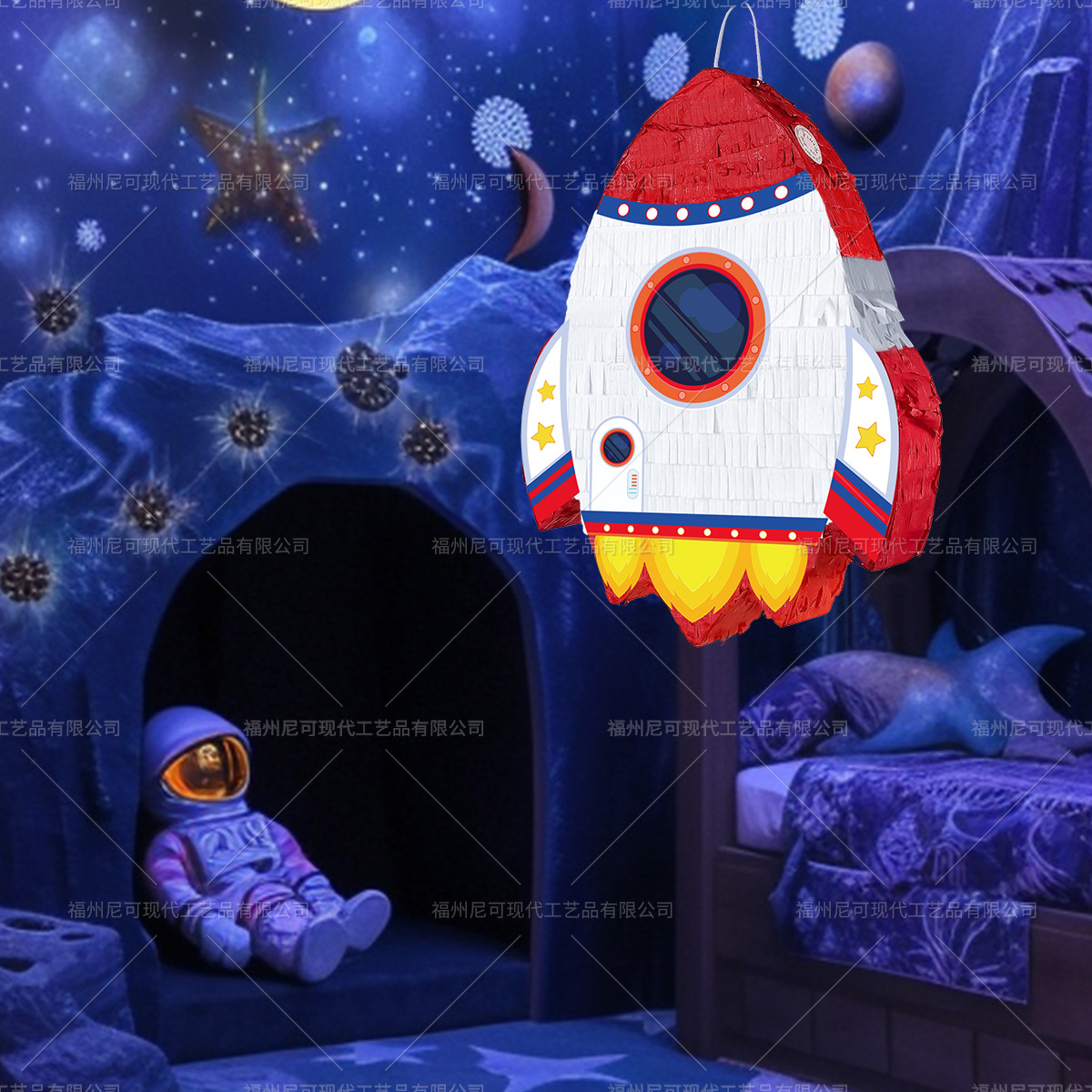 Rocket Pinata Kidsren's Birthday Party Holiday Party Candy Smashing Toy Knocking Pinata Game Props