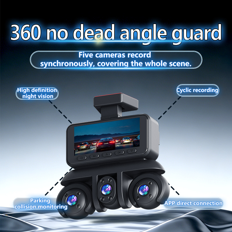 W18-5 Lens Dashcam 3.16-inch 1080P Five-Channel Camera Manufacturer's Best-Selling Product for Foreign Trade and E-commerce on Amazon