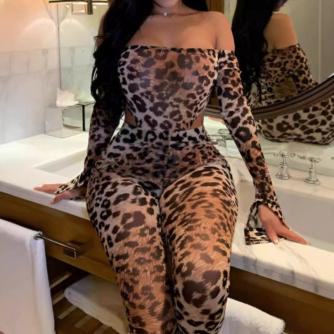 Трансграничные европейские и американские женские сексуальные леопардовые принты