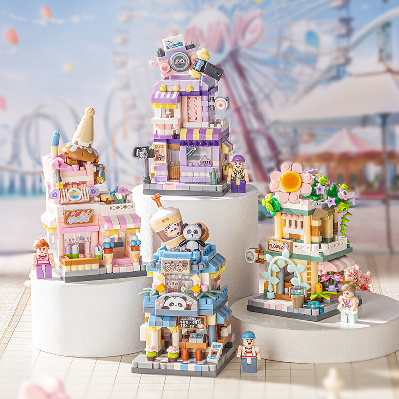 Loz Mini Building Blocks Street Scene Assembly Model Ornaments City Street Snack Shop Kidsren's Educational Toys for Girls over 6 Years Old Loz Mini Building Blocks Street Scene Assembly Model Ornaments City Street Snack Shop Kidsren's Educational Toys for Girls over 6 Years Old