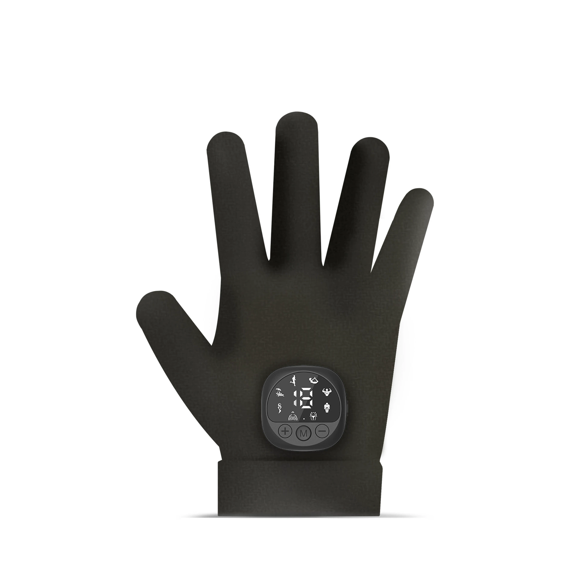 EMS massage gloves, cosmetic/professional, black, multiple host options