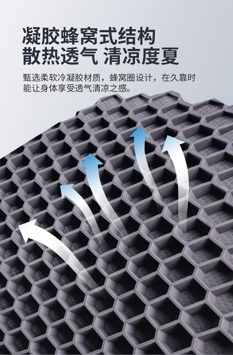 New Business Gel Car Lumbar Support, Non-Stuffy, Sweat-Proof, Non-Deformable, Fashionable and Simple 3D Stereo Design, Support Waist