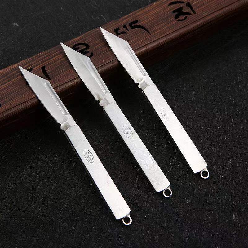 批发小钢刀  便携式折叠小钢刀 随身水果刀  小刀 一元两元货源