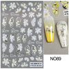 Nail stickers, fuchsia fake nails, adhesive plant lamp for nails, suitable for import, new collection, flowered
