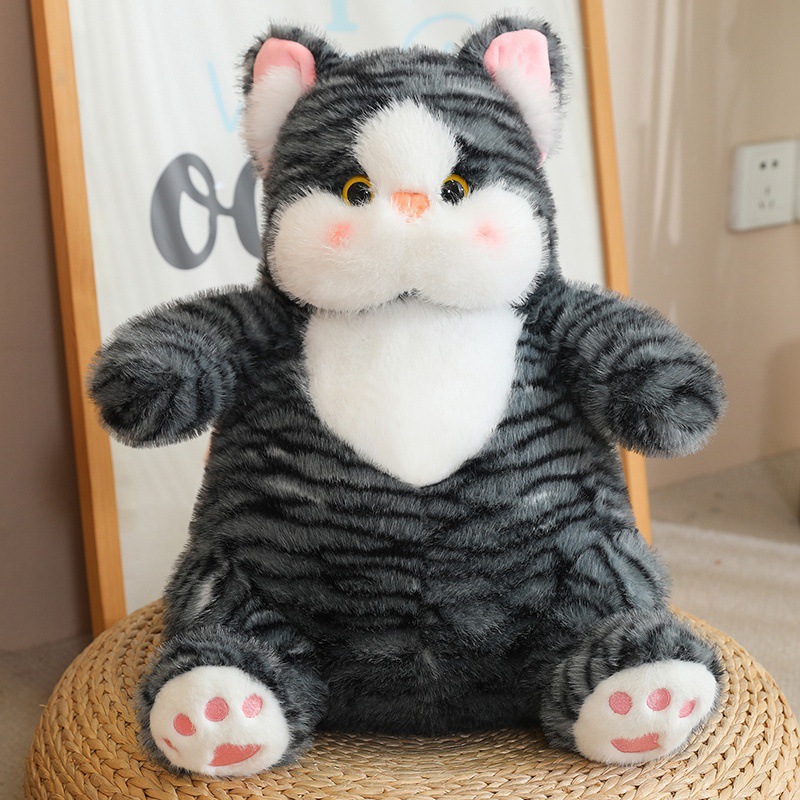 Nuevo lindo Bobo gatito muñeca denim muñeca de peluche sentada gato chica dormir almohada cumpleaños