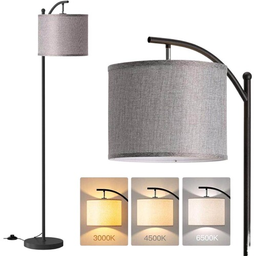 Bedroom floor lamp fishing lamp American retro minimalist creative study fabric three-color changing light living room floor lamp