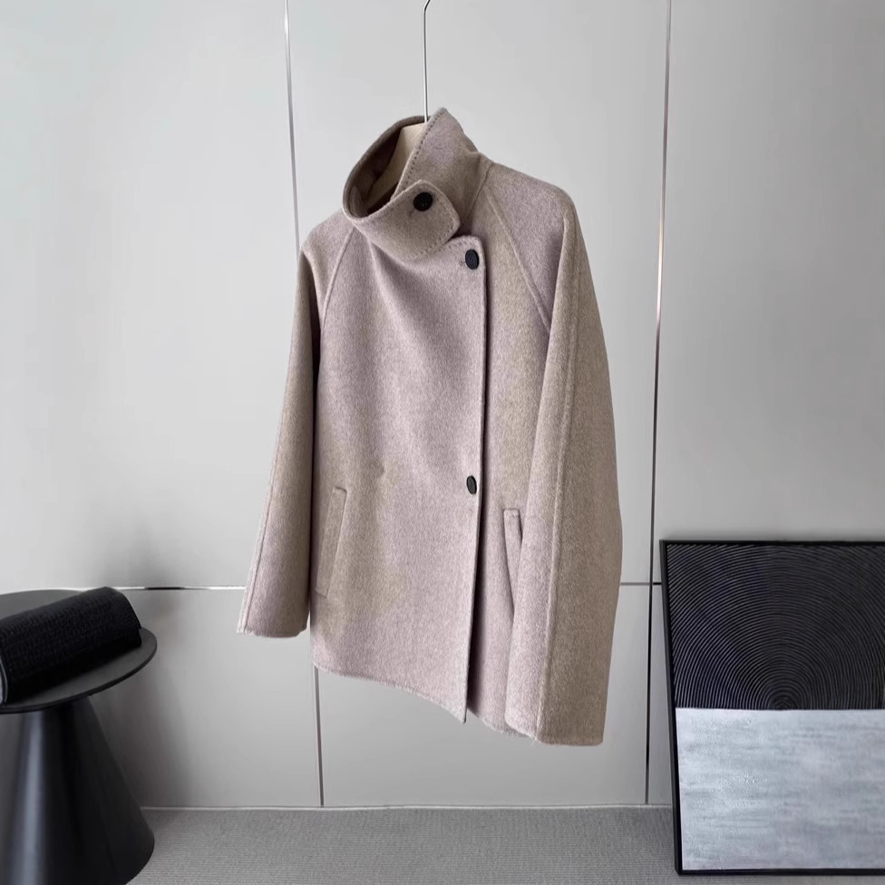 ~ Ding ji purple velvet! ~ Cashmere Chimney Collar Oversize Woolen Coat