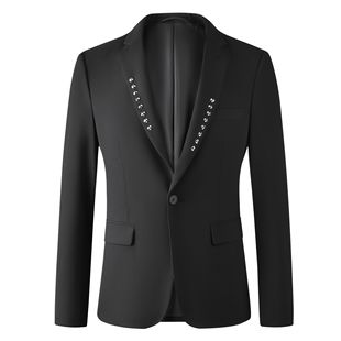 Autumn and Winter New Single-Breasted Slim-Fit Men's Jacket with Decorative Rivets, Stylish and Handsome, Factory Direct Supply