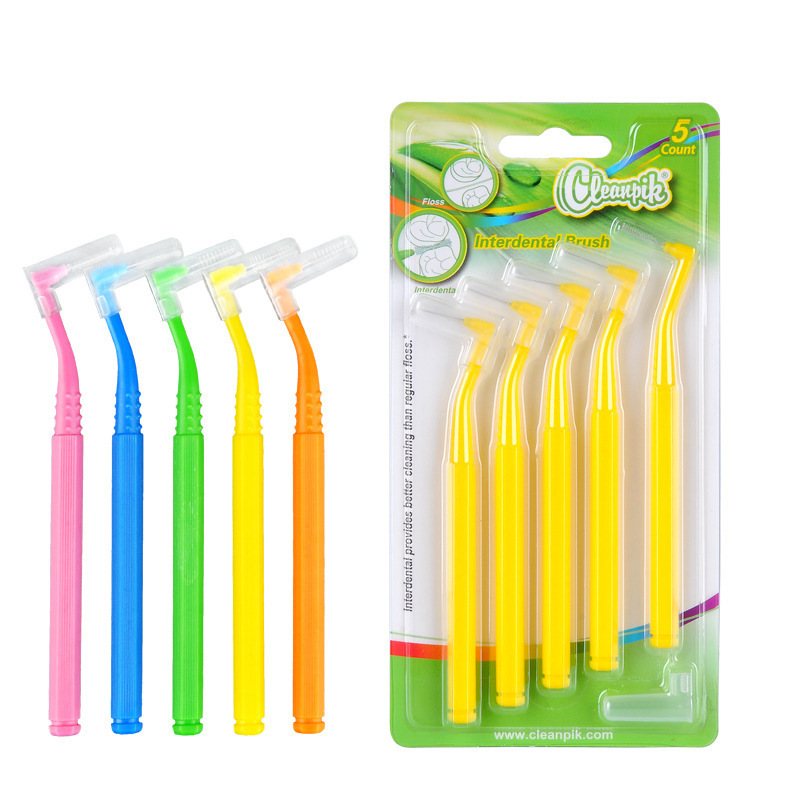 Cross-border cleanpik cepillo de dientes cepillo interdental cepillo de dientes ortodóntico soporte cepillo de limpieza de dientes 5 paquetes L7