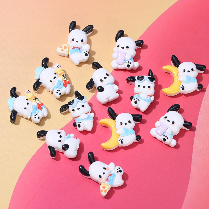 Solid bright surface mini cartoon Pacha dog diy cream glue phone case headband hair accessories water cup stick goo card resin