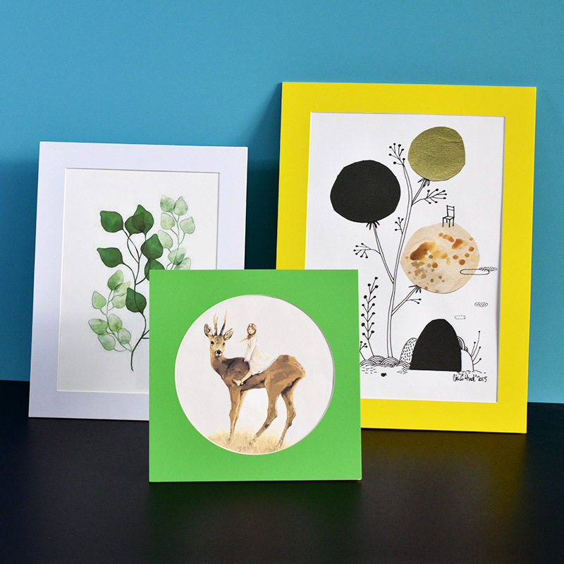 Caryboard framed picture frame framed calligraphy ink painting simple picture frame square round cardboard picture frame framed paper-cut picture frame wholesale