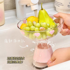 多巴胺高颜值果盘双层水果蔬菜清洗收纳盘家用客厅摆放沥水盘批发