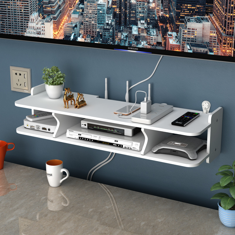 Punch-free Router Storage Rack Plastic WiFi Multi-layer Set-top Box Storage Rack Wall-mounted Projector Rack