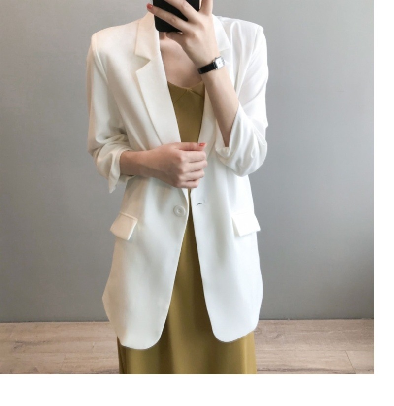 Weißer Chiffon Blazer Für Damen Leichter Sommermantel Locker_voghion.com