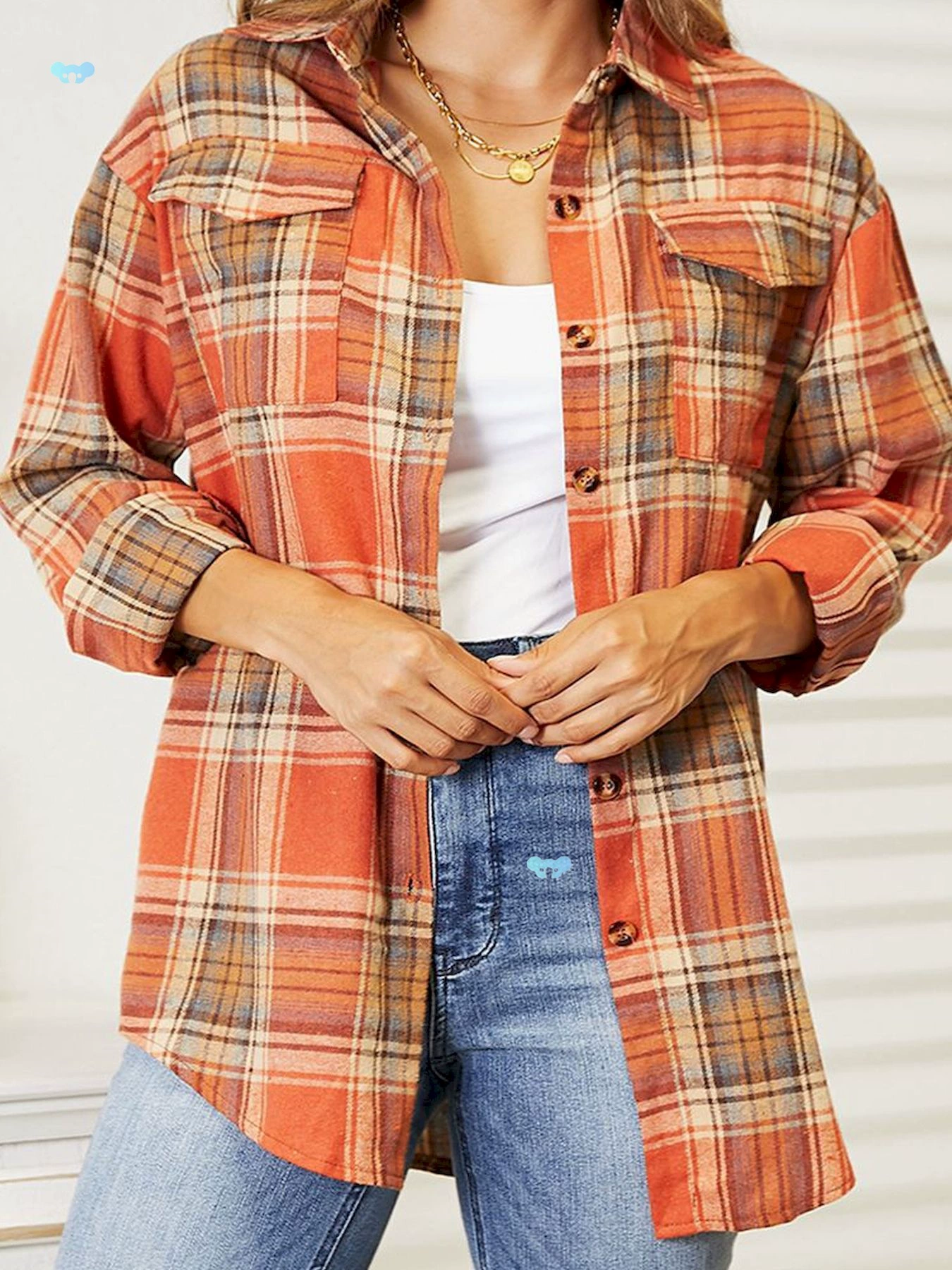 Женская повседневная клетчатая рубашка оверсайз, дропшиппинг через границу