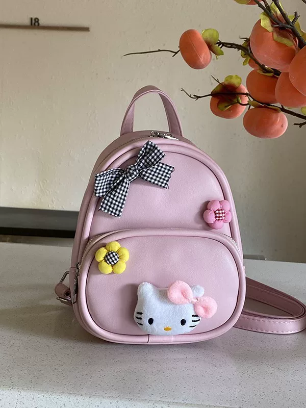 (Cross-border trading), universal cute backpack, shoulder bag, small fashionable school bag with bow, city style