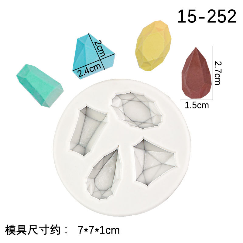 Simulación diamante semicírculo gema forma fondant molde de silicona decoración la torta chocolate para hornear