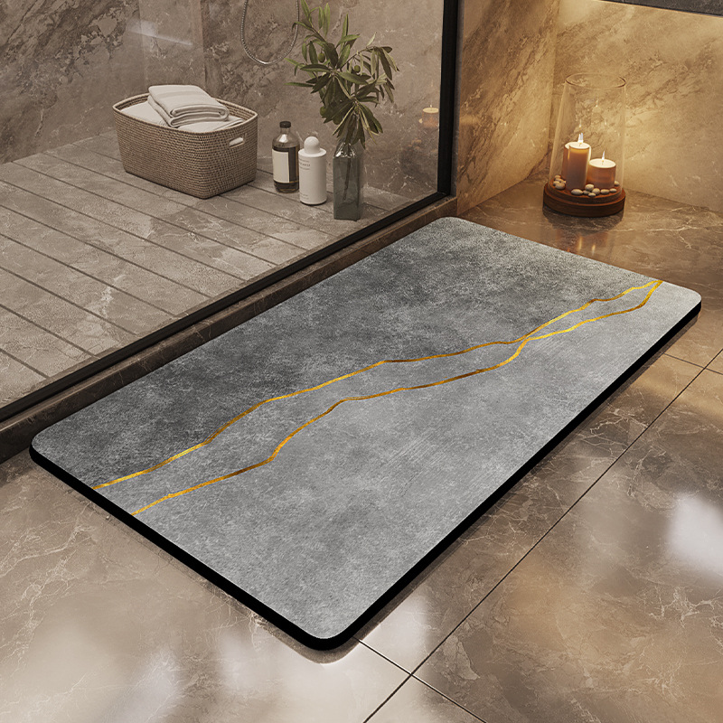 Soft Diatom Mud Absorbent Mat Household Toilet Door Step Mat Bathroom Floor Mat Dirt-resistant Non-slip Toilet