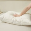 Middle Pillow Bilateral Three-dimensional-Flower Silk Pillow White