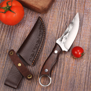 Hand Forged Knife Sharp Meat Cutting Knife Outdoor Camping Hand Handle Meat Multifunctional Camping Knife Portable Fruit Knife