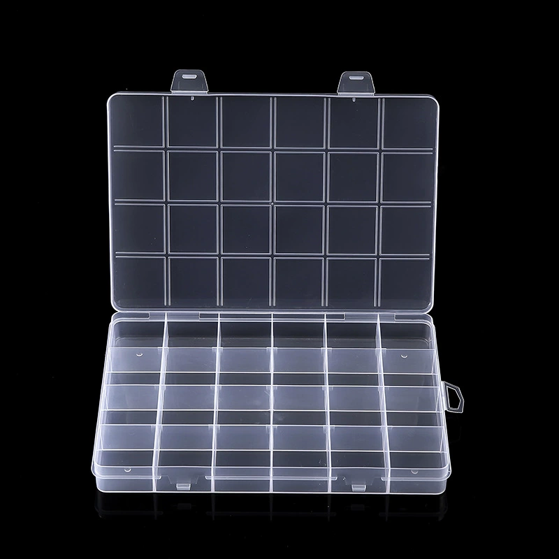 24-секционный фиксированный DIY многосекционный ящик для деталей оборудования с крышкой, пластиковый ящик для хранения, ящик для частиц воска, производитель