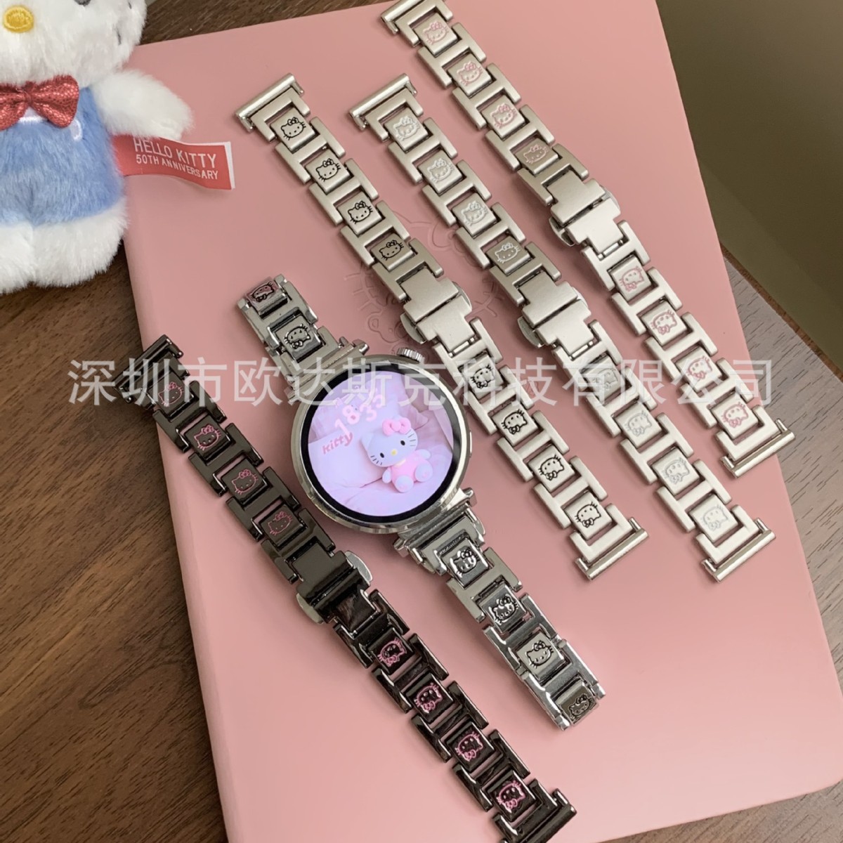 Suitable for Smart Huawei Watch Kt Cat Oil Drop Butterfly Buckle Metal Cute Versatile Watch Strap 18/20/22mm